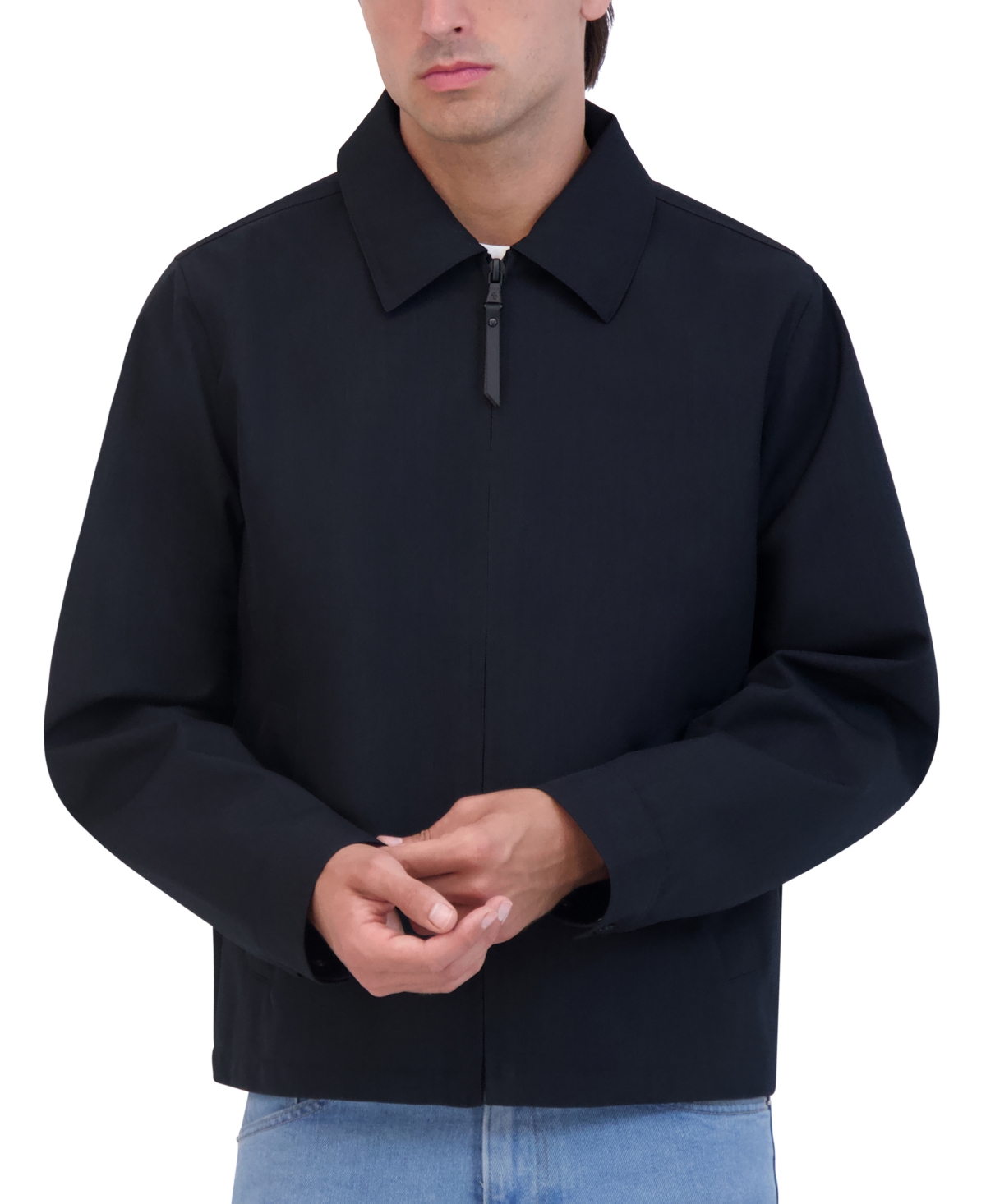 Robert Graham Men's Textured Full-zip Water-resistant Jacket In Blue