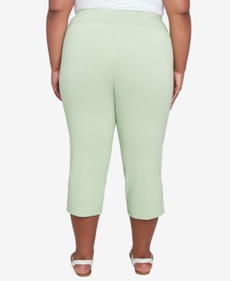 Plus Size Solid Tech Stretch Pull On Pants