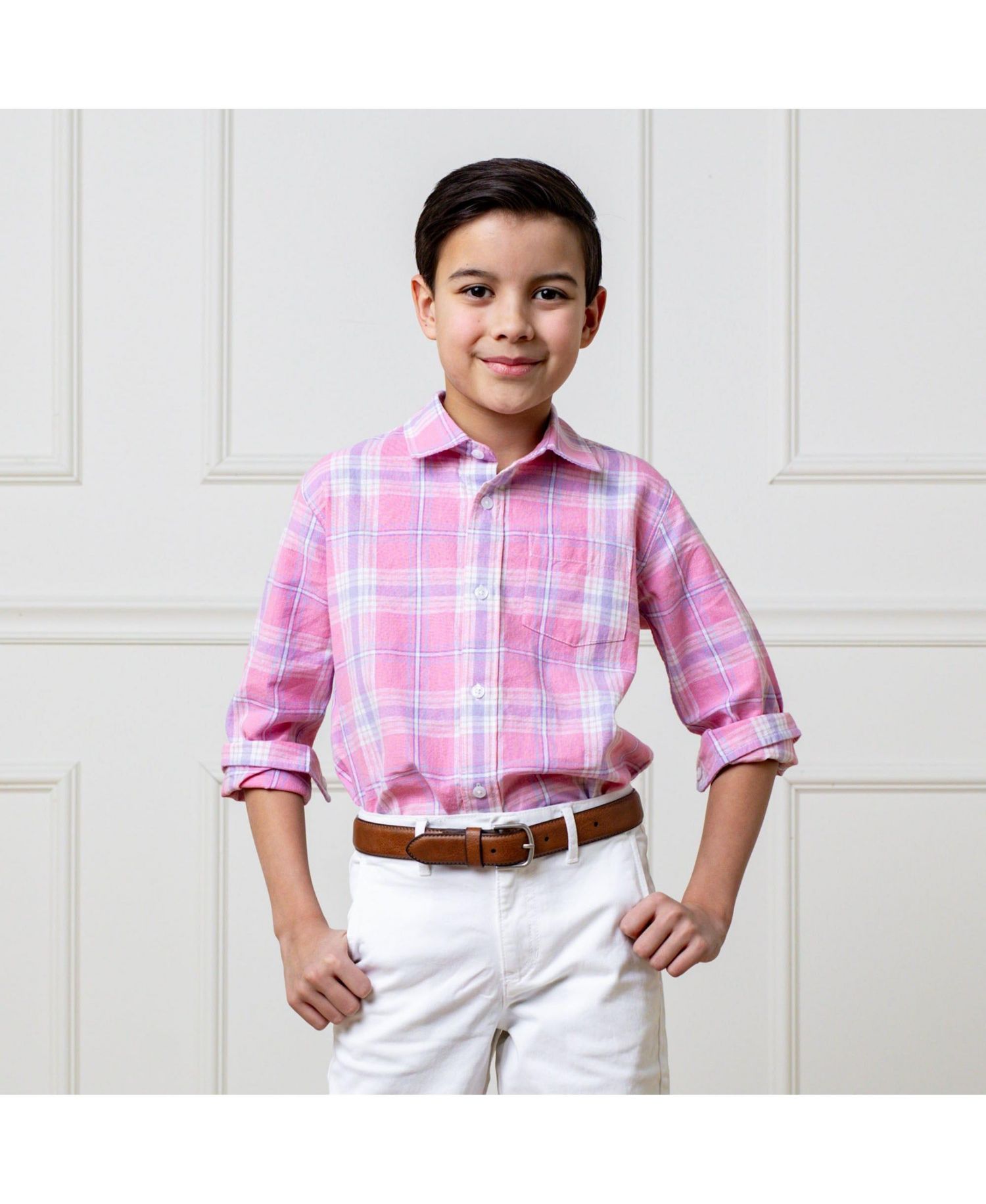 Boys Hope and Henry Linen Long Sleeve Button Down Shirt