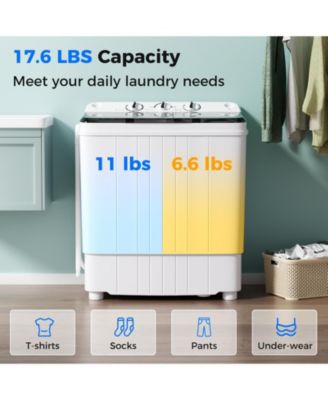 17.6 lbs Portable Washing Machine with Drain Pump
