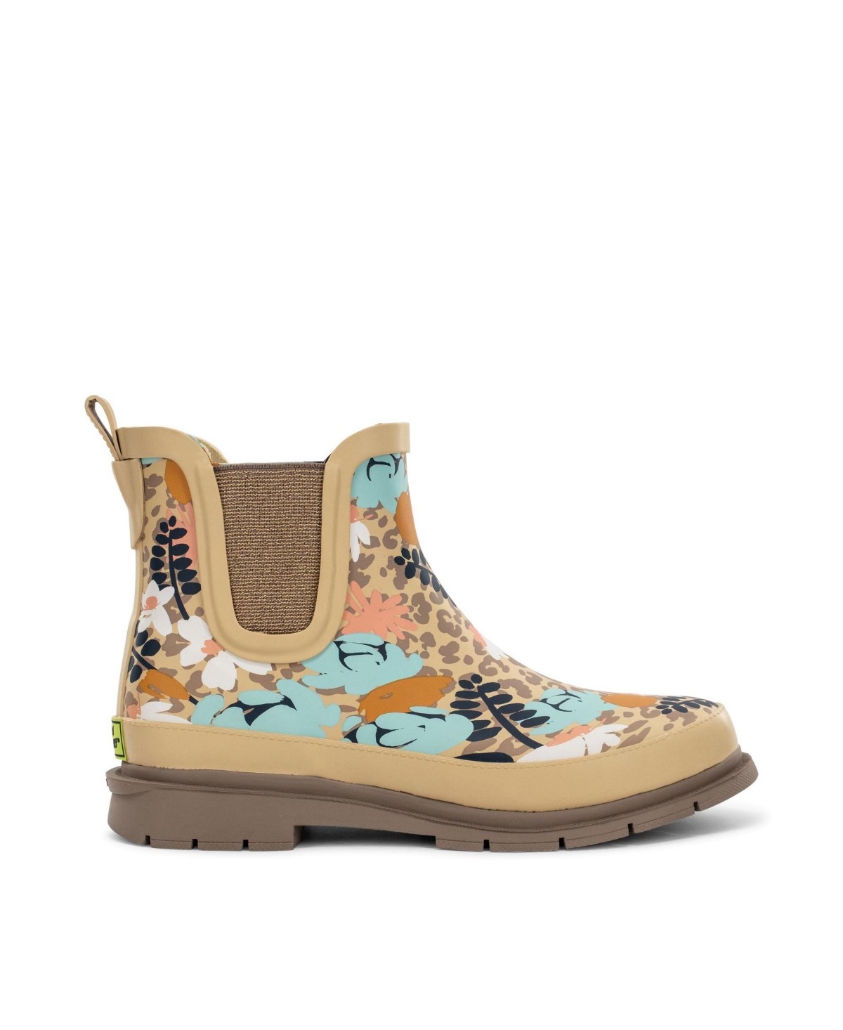 Leopard Floral Chelsea Rain Boot - Taupe