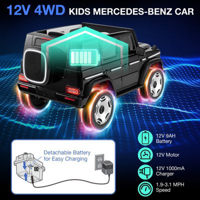 12V Licensed Mercedes-Benz EQG Kids Ride On Car with Remote Control
