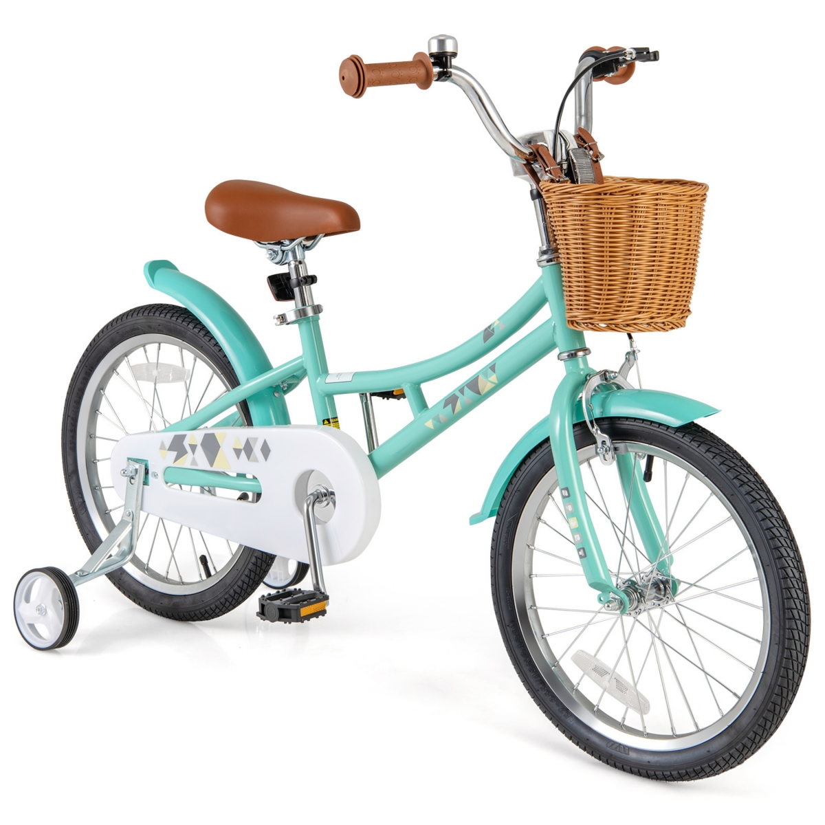 Kids Bike with Training Wheels and Dual Brake System Safe and Easy-to-Ride Bicycle for Young Riders