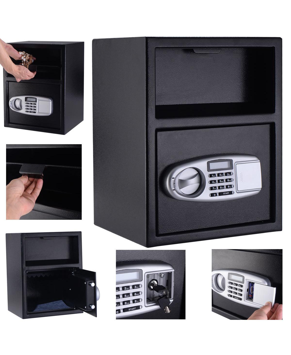 Digital Safe Box Depository Drop Deposit Front Load Cash Vault Lock Home Jewelry