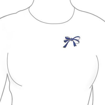 Victorian Style Large Statement Crystal Fashion Bow Brooch Pin Silver Plated