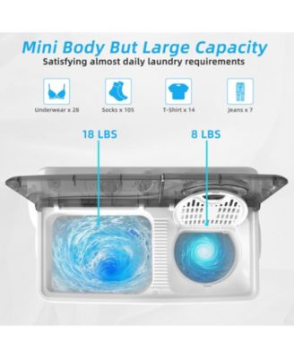 26 lbs Semi-Automatic Twin Tub Washing Machine with Drain Pump