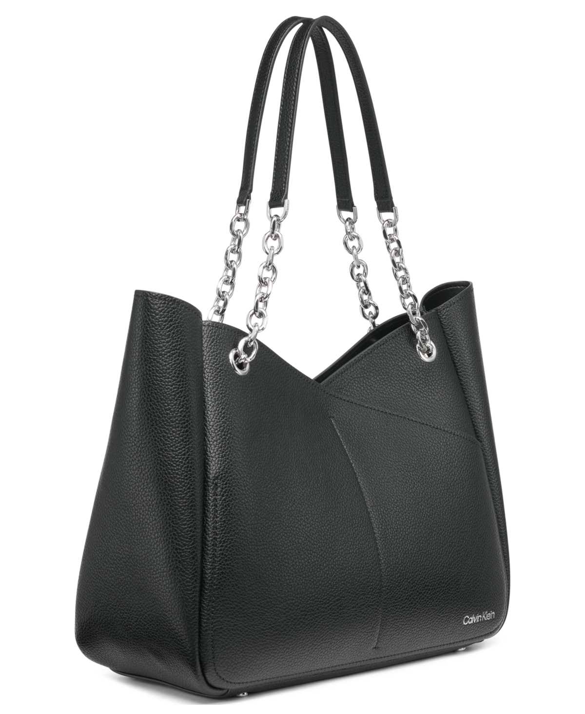 Calvin Klein Zoe Large Tote Bag In Black,silver