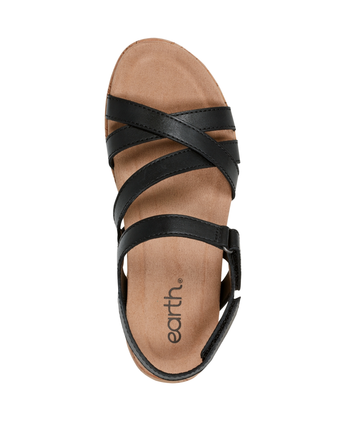 Shop Earth Women's Rosie Strappy Slingback Flat Sandals In Black Leather