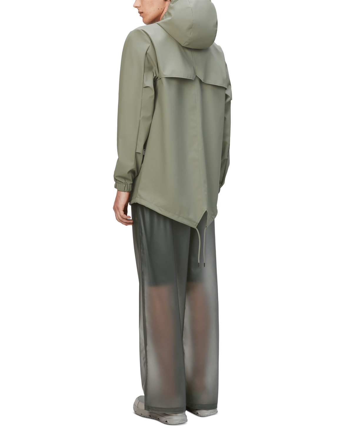 Rains Fishtail Hooded Waterproof Rain Jacket In Green