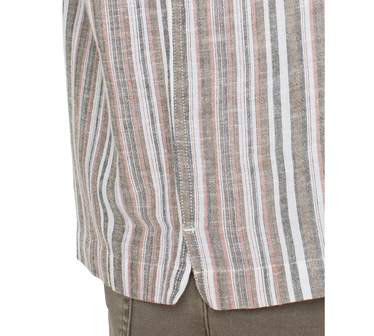 Liverpool Los Angeles Men's Relaxed Fit Short Sleeve Striped Button-front Shirt In Multi