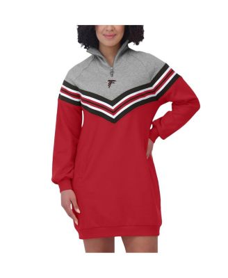 Women's Red/Heather Gray Atlanta Falcons Chevron Stripe Dress