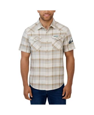 Darius Rucker Collection by Men's Gray Philadelphia Eagles Plaid Full-Snap Shirt