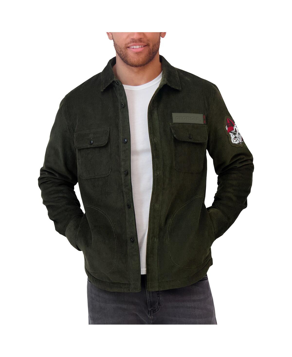 Fanatics Men's Olive Georgia Bulldogs Corduroy Full-button Shacket In Olive