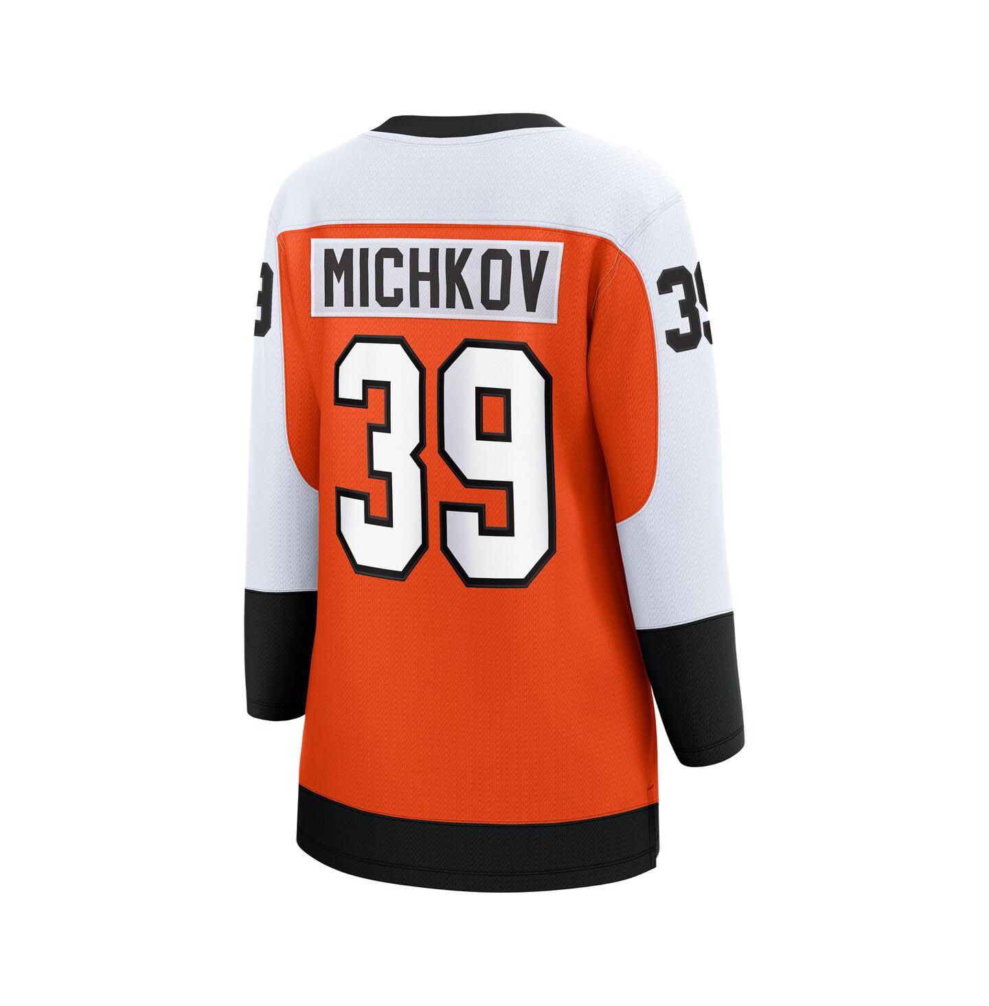 Женский топ Fanatics Matvei Michkov Orange Philadelphia Flyers Home Premier Breakaway Player Jersey — фото 2