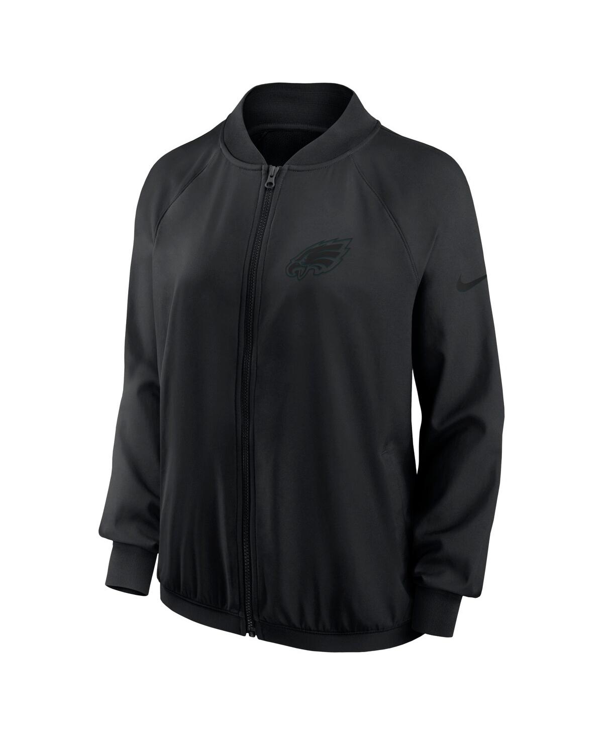 Nike Women's Black Philadelphia Eagles Raglan Full-zip Jacket In Black