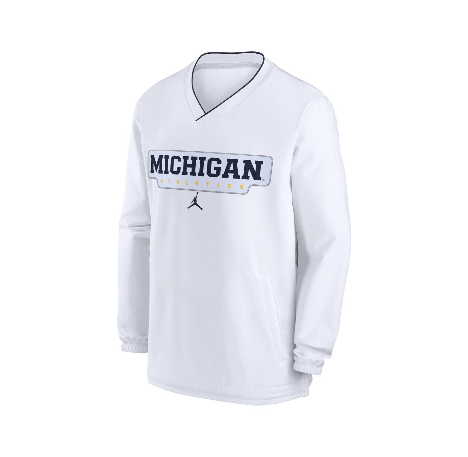 Men's White Michigan Wolverines 2024 Sideline Pullover Windshirt