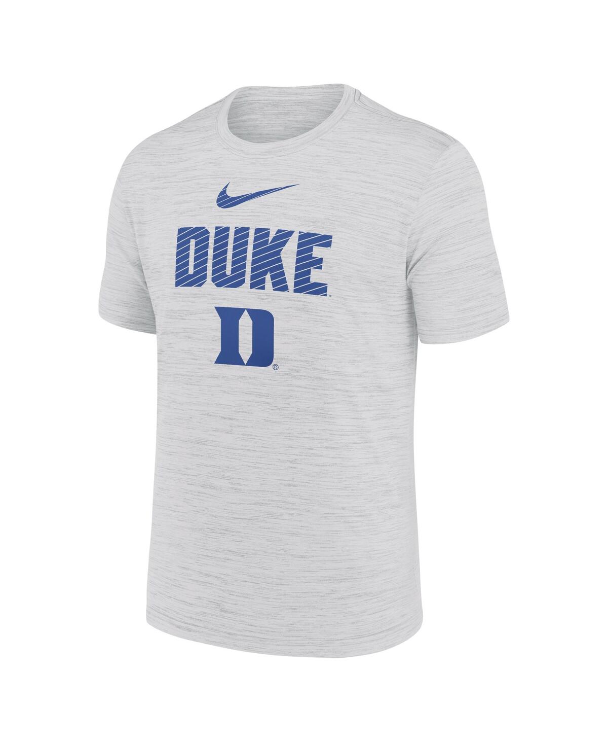 Nike Men's White Duke Blue Devils Campus Slant Velocity Performance T-shirt In White