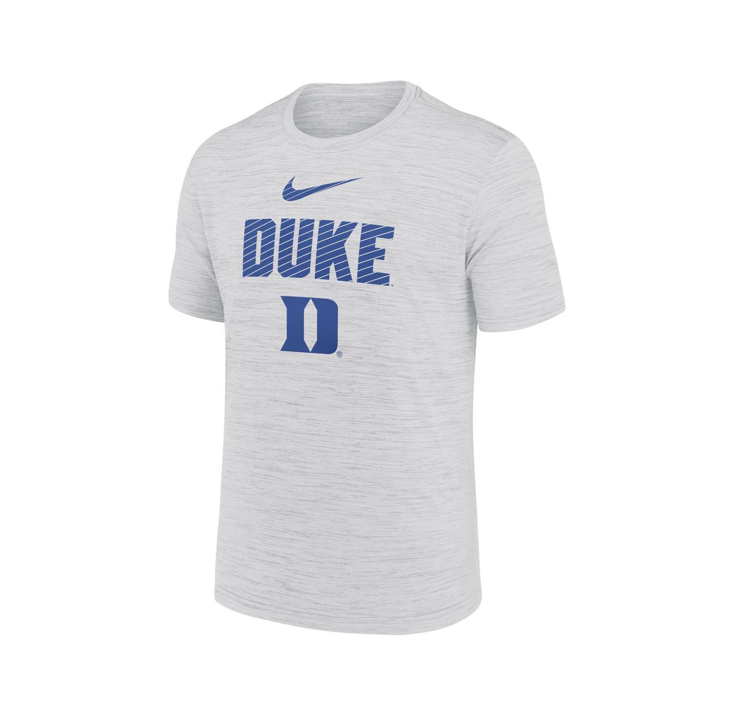 Men's White Duke Blue Devils Campus Slant Velocity Performance T-Shirt