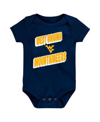 Newborn Navy West Virginia Mountaineers Sunday Comics 3-Pack Bodysuit Set