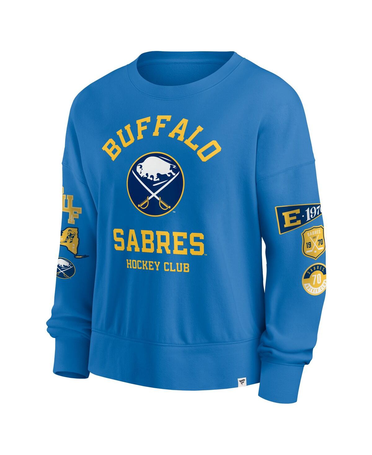 Shop Fanatics Women's Royal Buffalo Sabres Oversized Vintage Go Team Pullover Sweatshirt