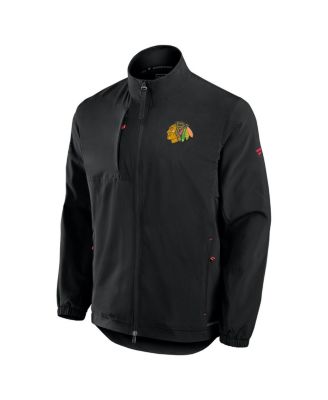 Men's Black Chicago Blackhawks Authentic Pro Rink Coaches Full-Zip Jacket