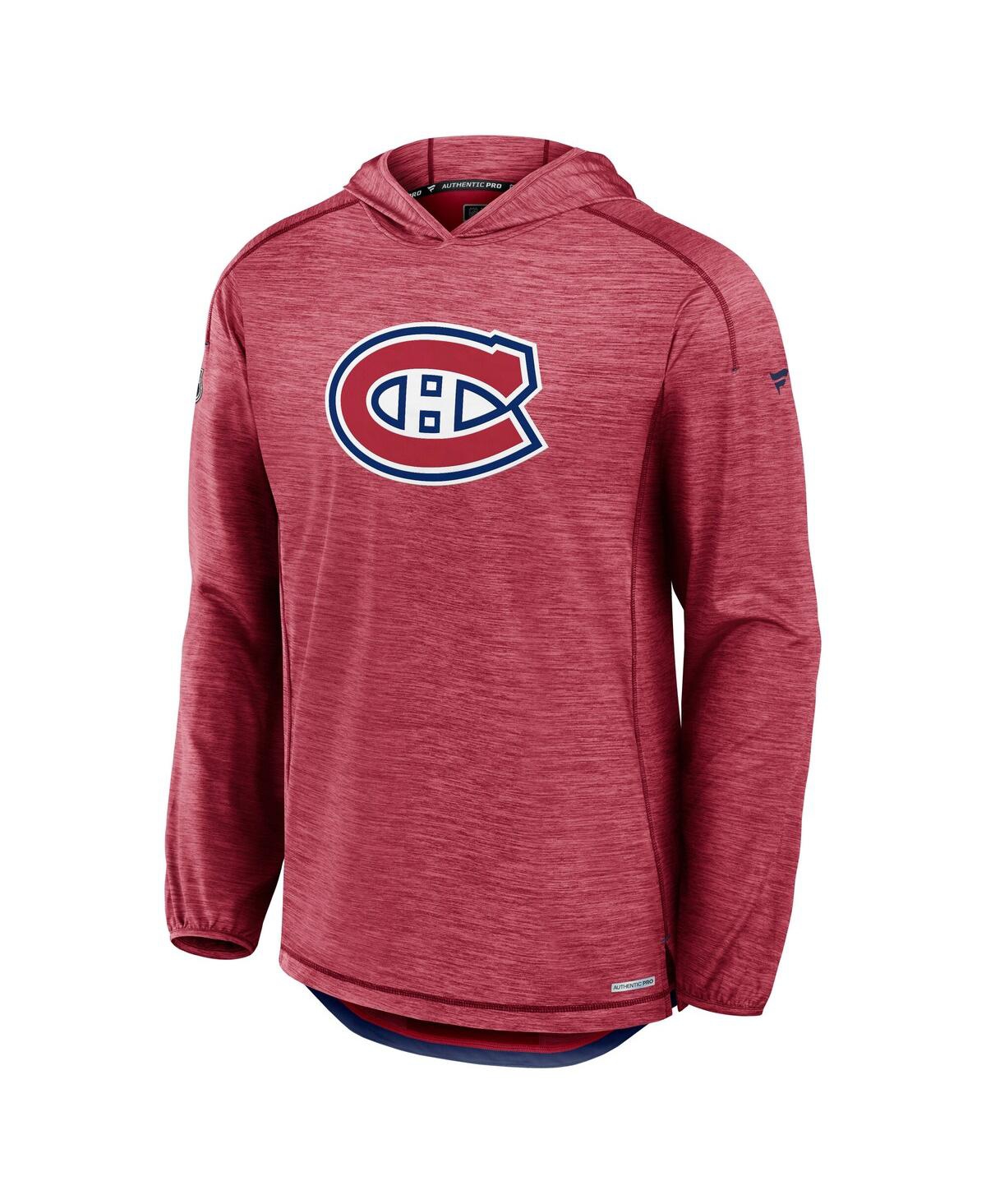 Fanatics Men's Red Montreal Canadiens Authentic Pro Rink Lightweight Pullover Hoodie In Red
