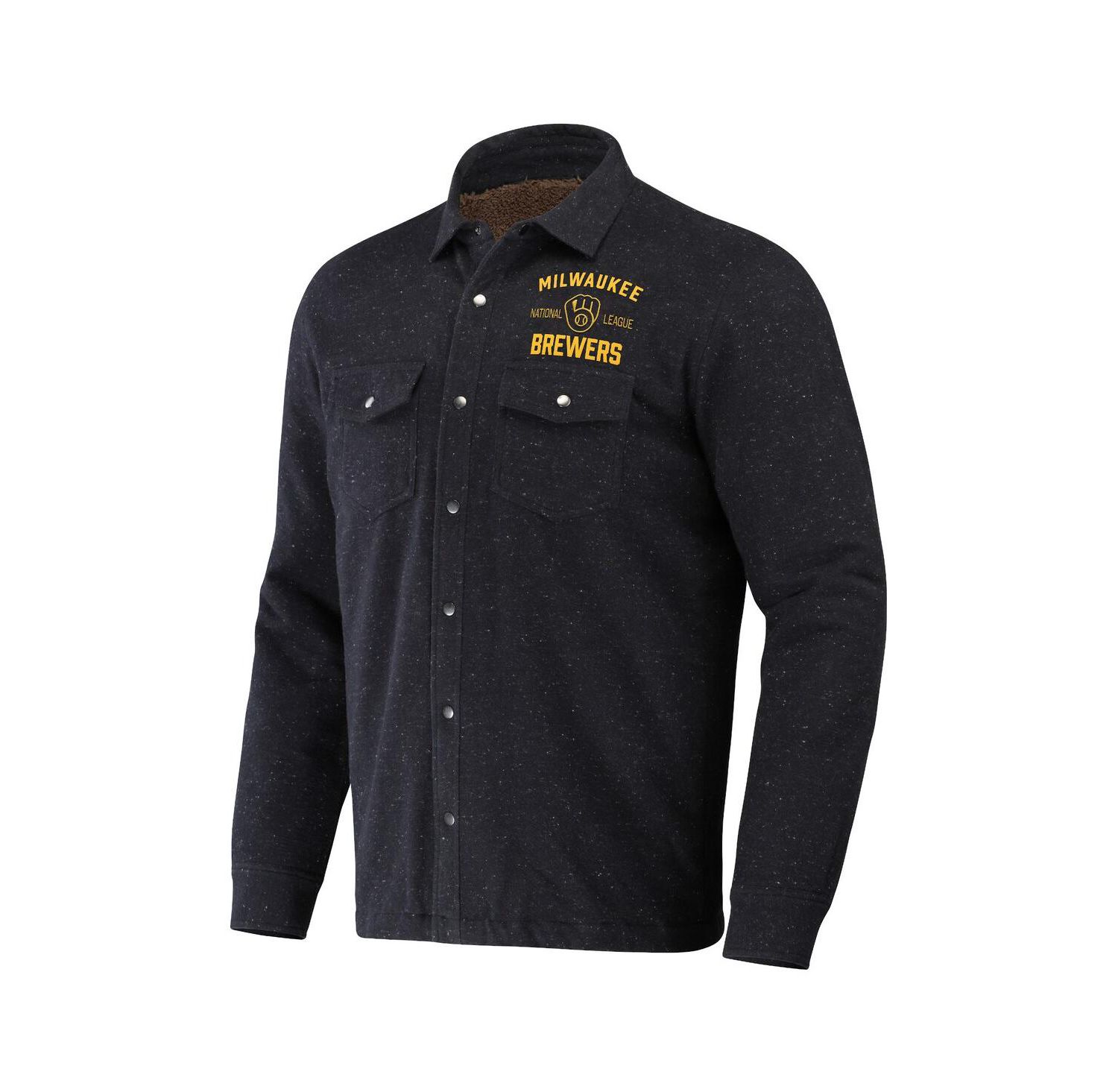 Men's Black Milwaukee Brewers Ringstop Full-Snap Shacket