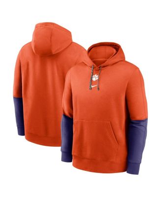 Nike - Men's Orange/Purple Clemson Tigers 2024 Sideline Club Pullover Hoodie