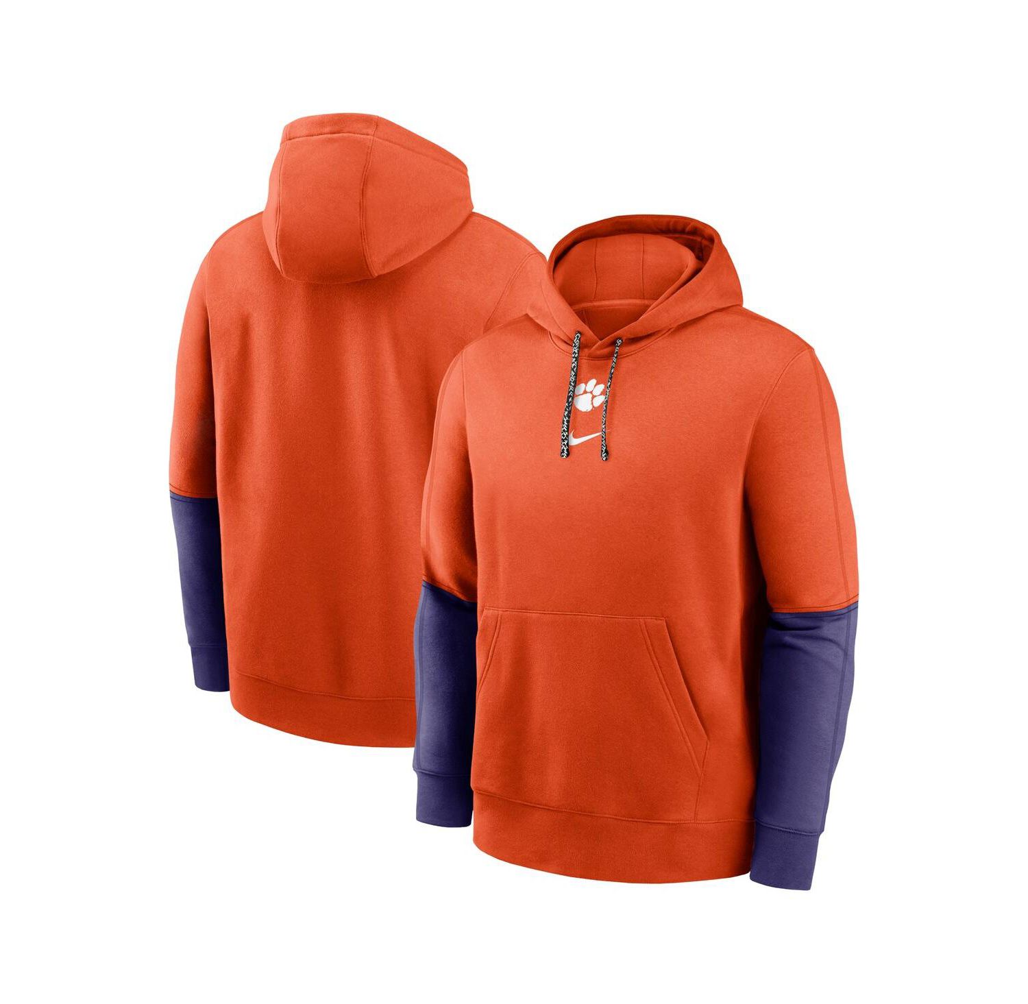 Men's Orange/Purple Clemson Tigers 2024 Sideline Club Pullover Hoodie