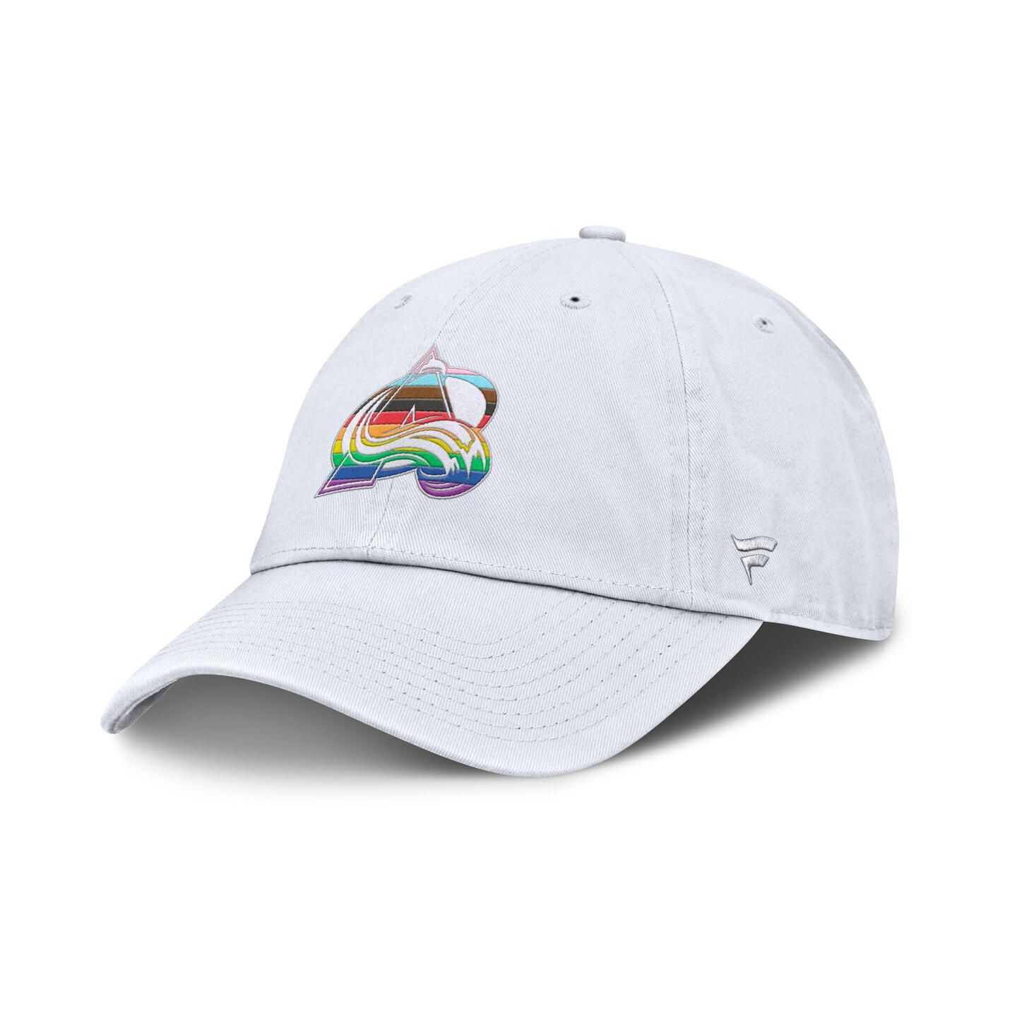 Мужская кепка Fanatics White Colorado Avalanche Pride Adjustable Hat — фото 1