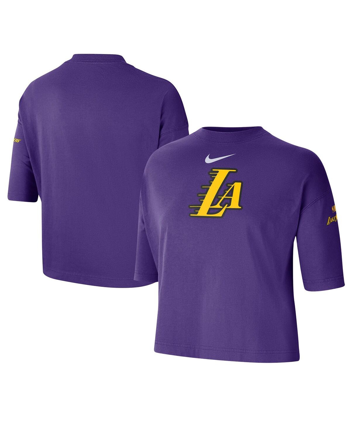 Nike Women's Purple Los Angeles Lakers 2024/25 City Edition Courtside Boxy T-shirt In Purple