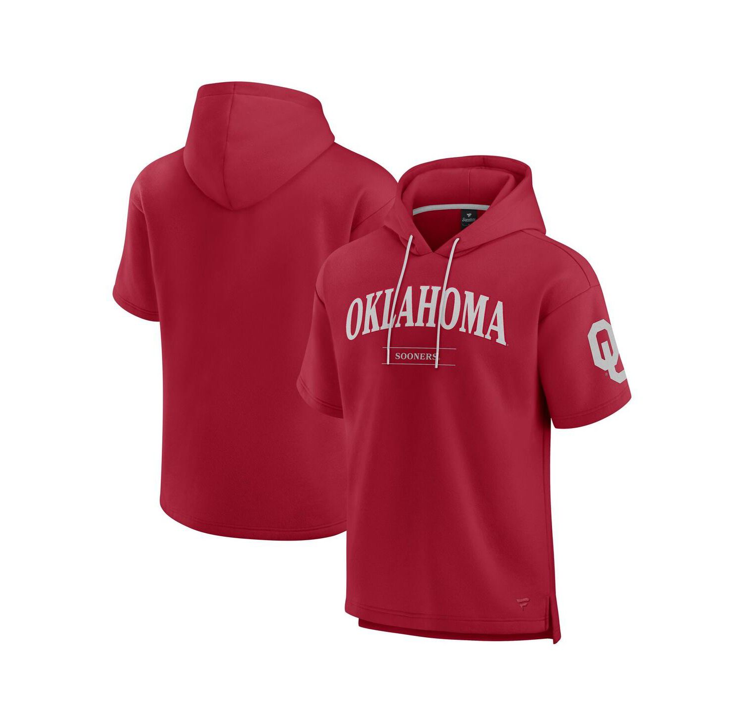 Men's Crimson Oklahoma Sooners Ready Short Sleeve Pullover Hoodie