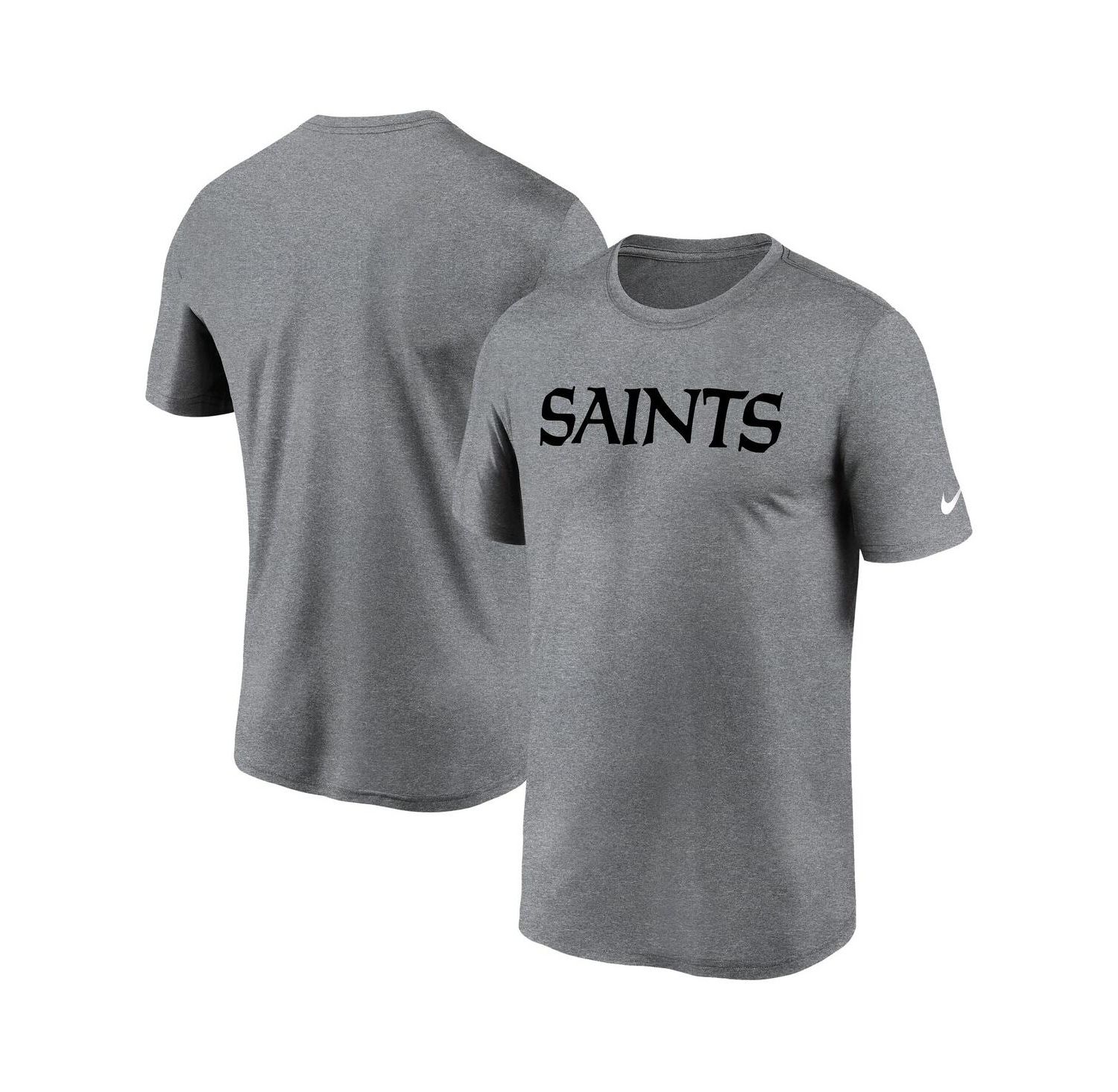 Men's Heather Gray New Orleans Saints Legend Wordmark T-Shirt