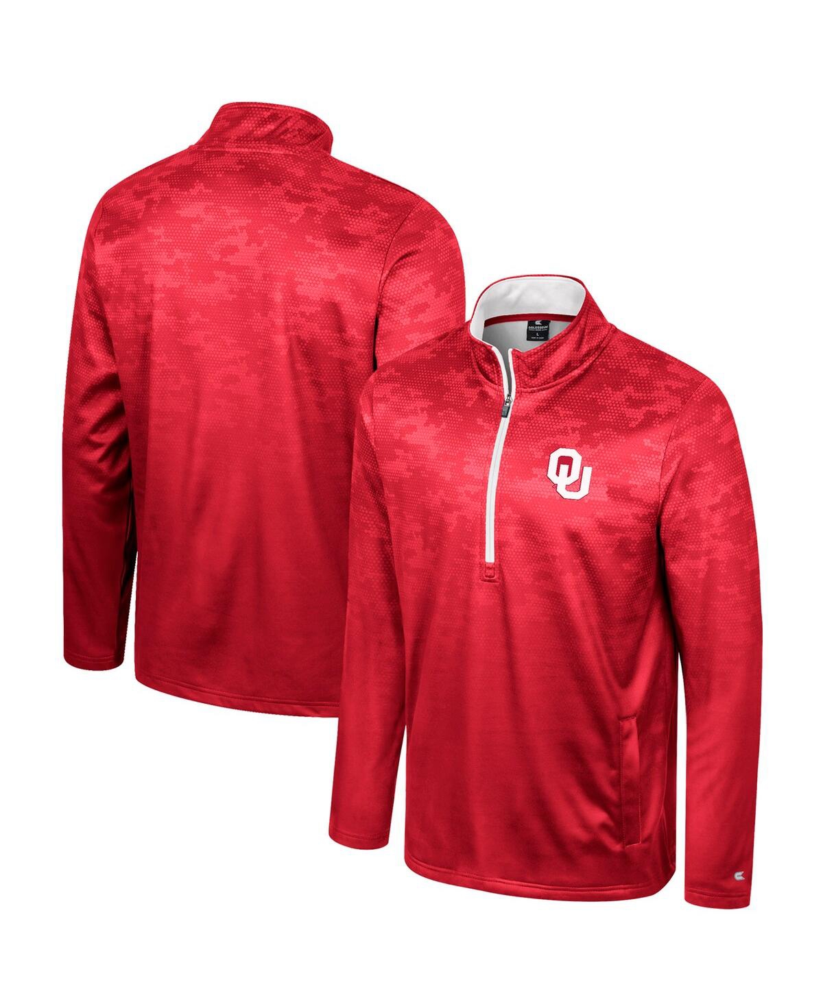 Men's Crimson Oklahoma Sooners The Machine Half-Zip Jacket - Crimson