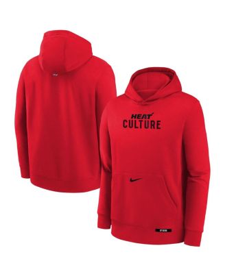 Nike - Big Boys and Girls Red Miami Heat 2024/25 City Edition Club Fleece Pullover Hoodie