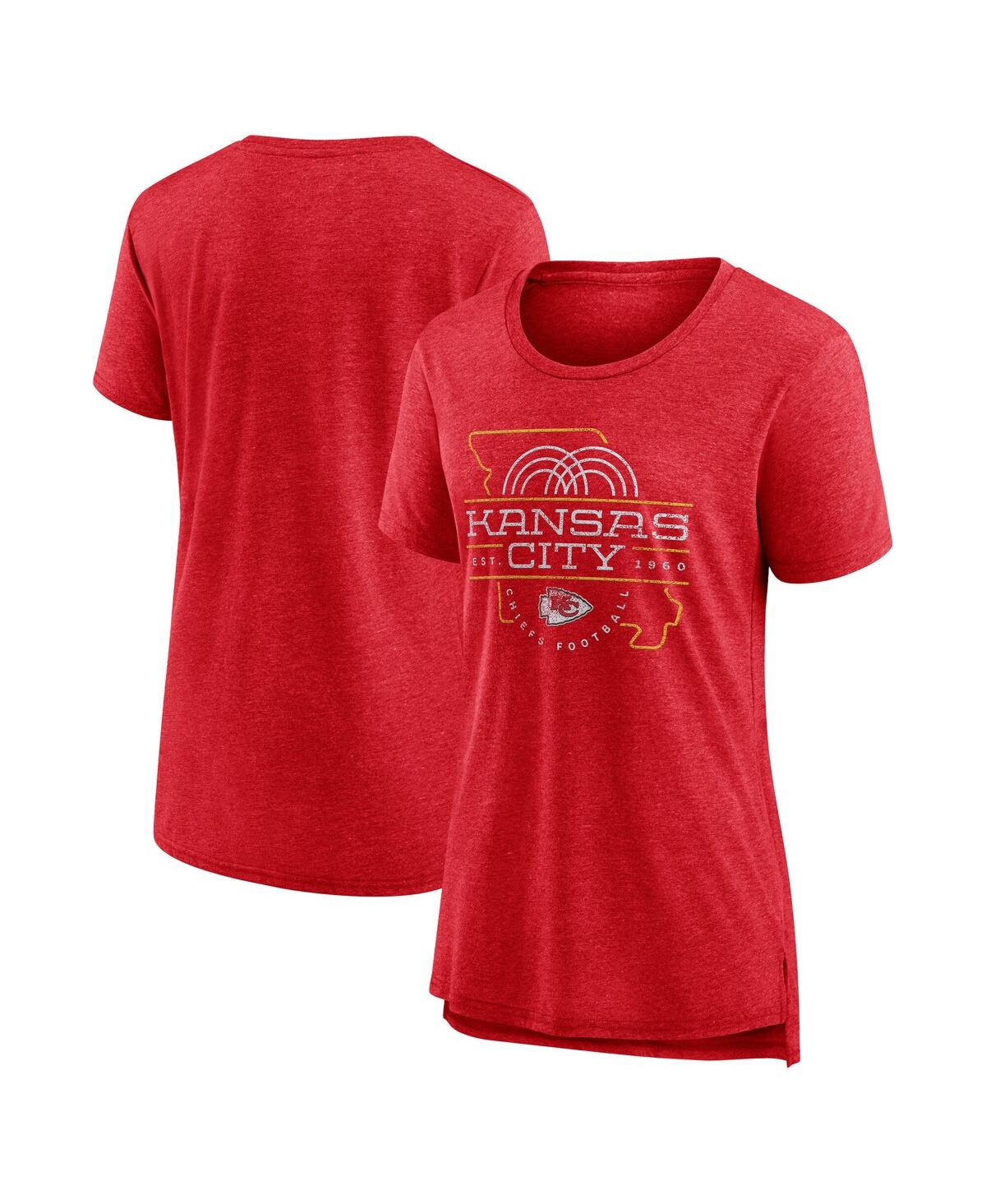 Nike Women's Scarlet Kansas City Chiefs Vintage Graphic Tri-blend Scoop Neck T-shirt In Scarlet