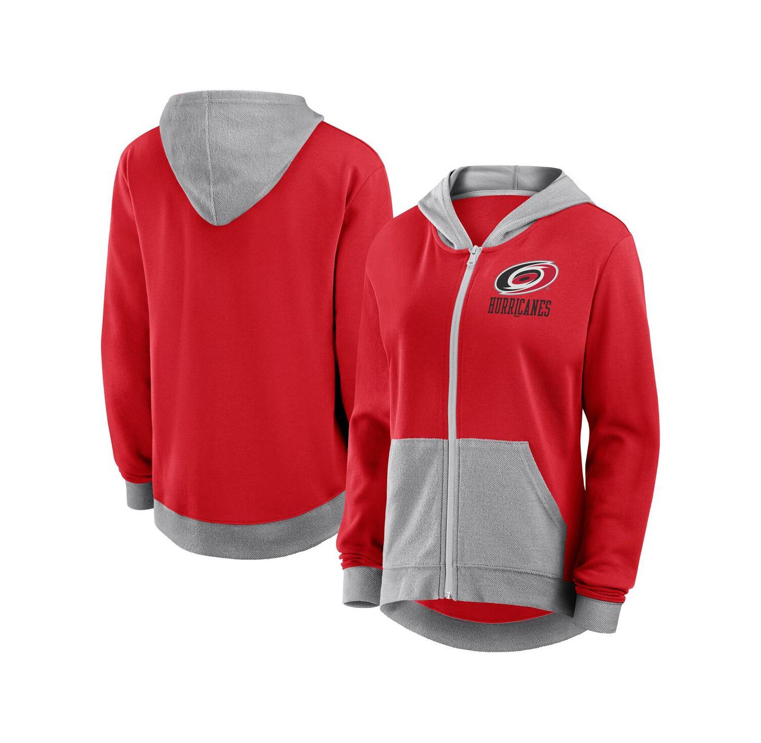 Women's Red Carolina Hurricanes Hit It French Terry Full-Zip Hoodie