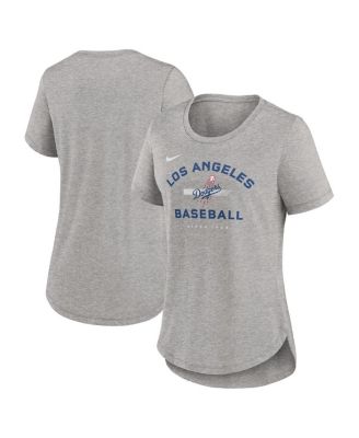 Nike - Women's  Heather Gray Los Angeles Dodgers Hot Prospect Tri-Blend T-Shirt