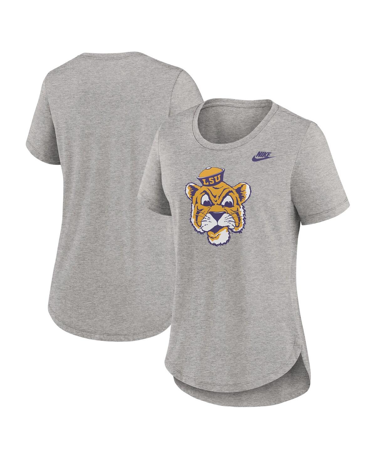 Nike Heather Gray Lsu Tigers Legacy Tri-blend T-shirt In Heather Gray
