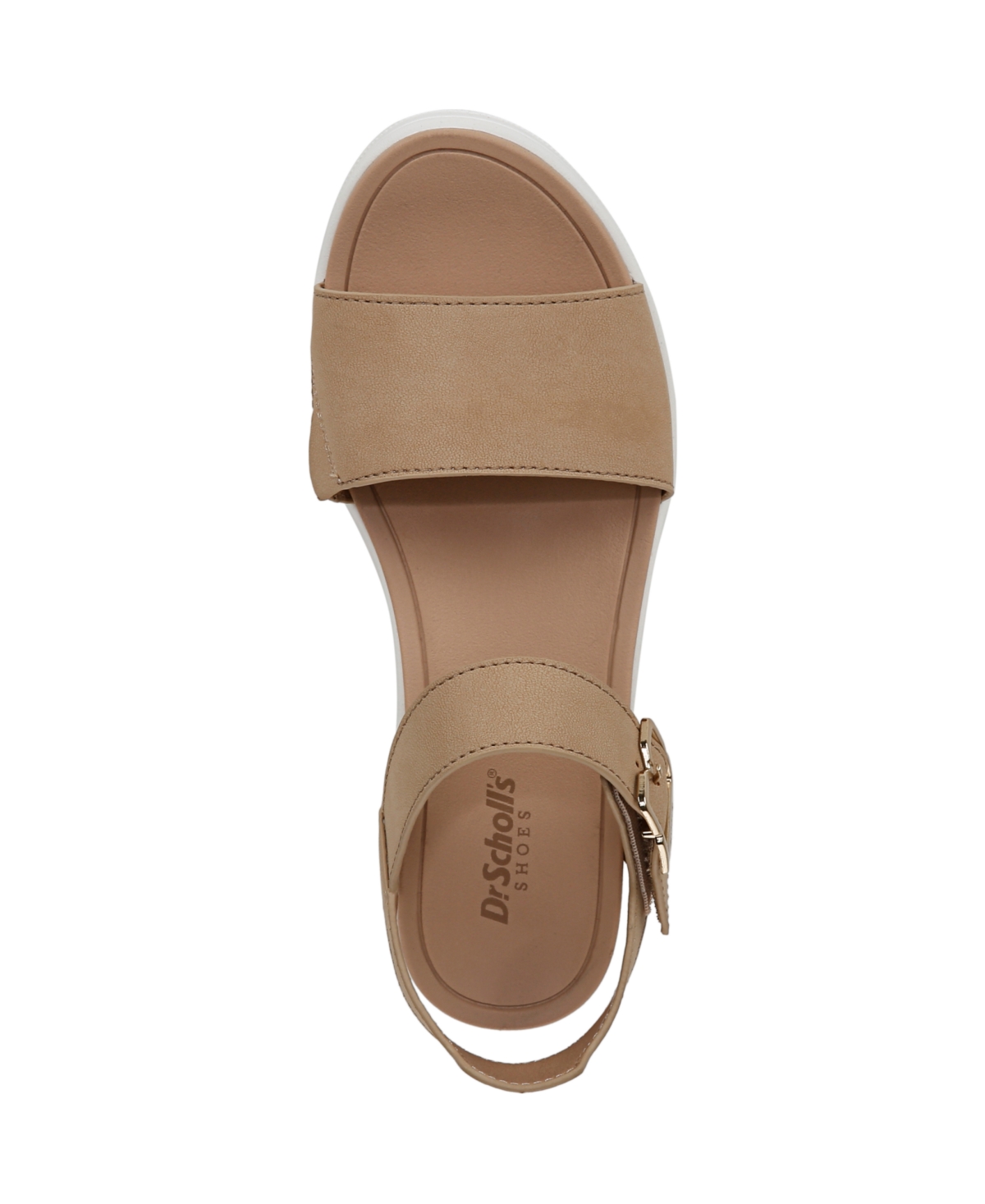 Shop Dr. Scholl's Women's Time Off Sky Sport Wedge Sandals In Cuban Sand Faux Leather