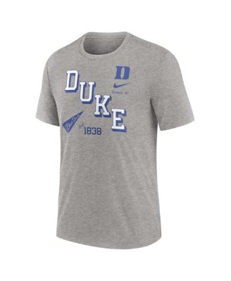 Men's Heather Gray Duke Blue Devils Blitz Roll Call Tri-Blend T-Shirt