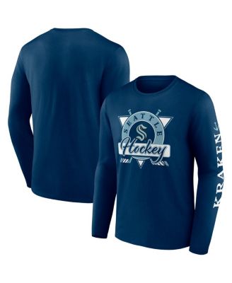 Fanatics - Men's  Deep Sea Blue Seattle Kraken Rinkside Long Sleeve T-Shirt