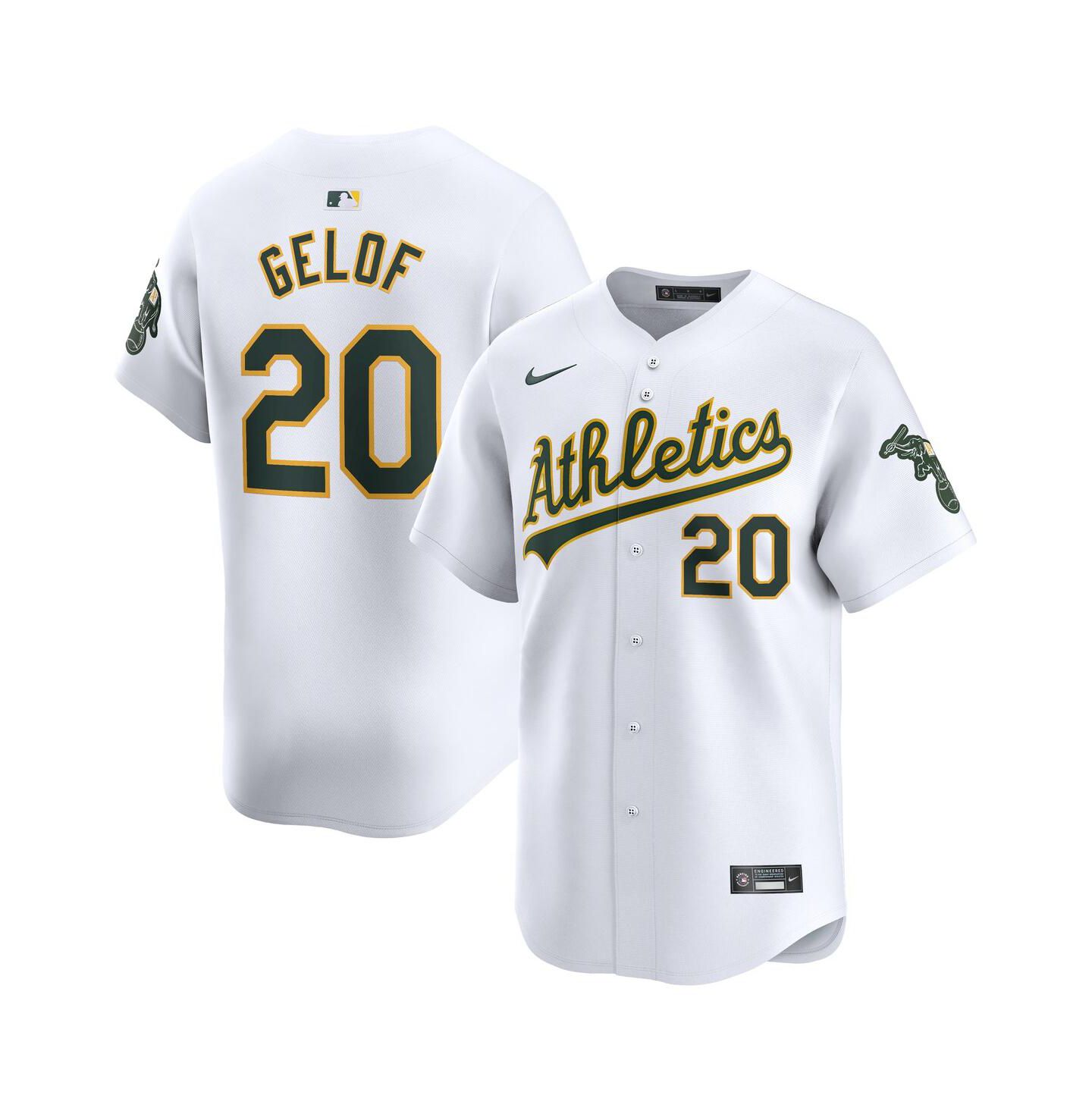 Мужской топ Nike Zack Gelof White Athletics Home Limited Player Jersey — фото 1