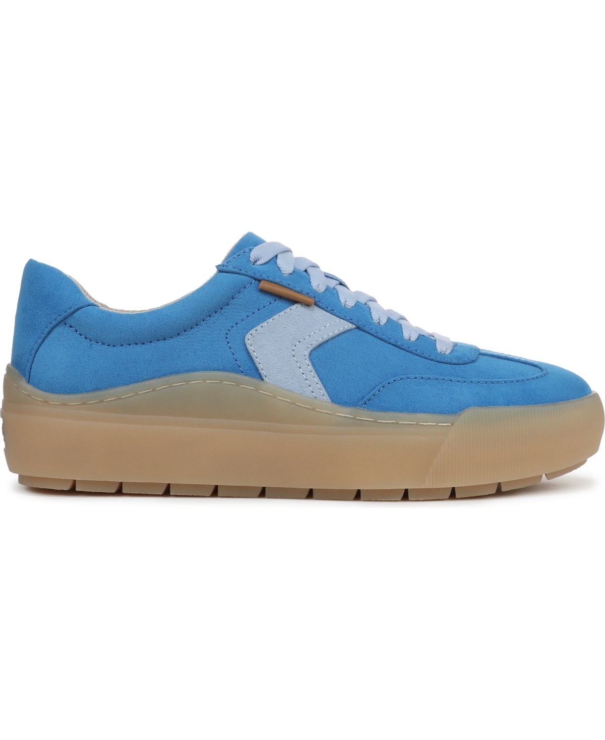 Shop Dr. Scholl's Women's Time Off Win Lace Up Platform Sneakers In Beatboxing Blueberry Microfiber