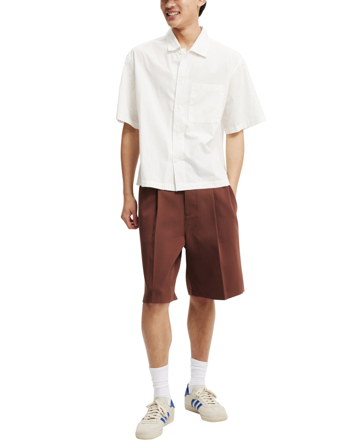 Shop Cotton On Men's Ventura Short Sleeve Shirt In Off White Stripe