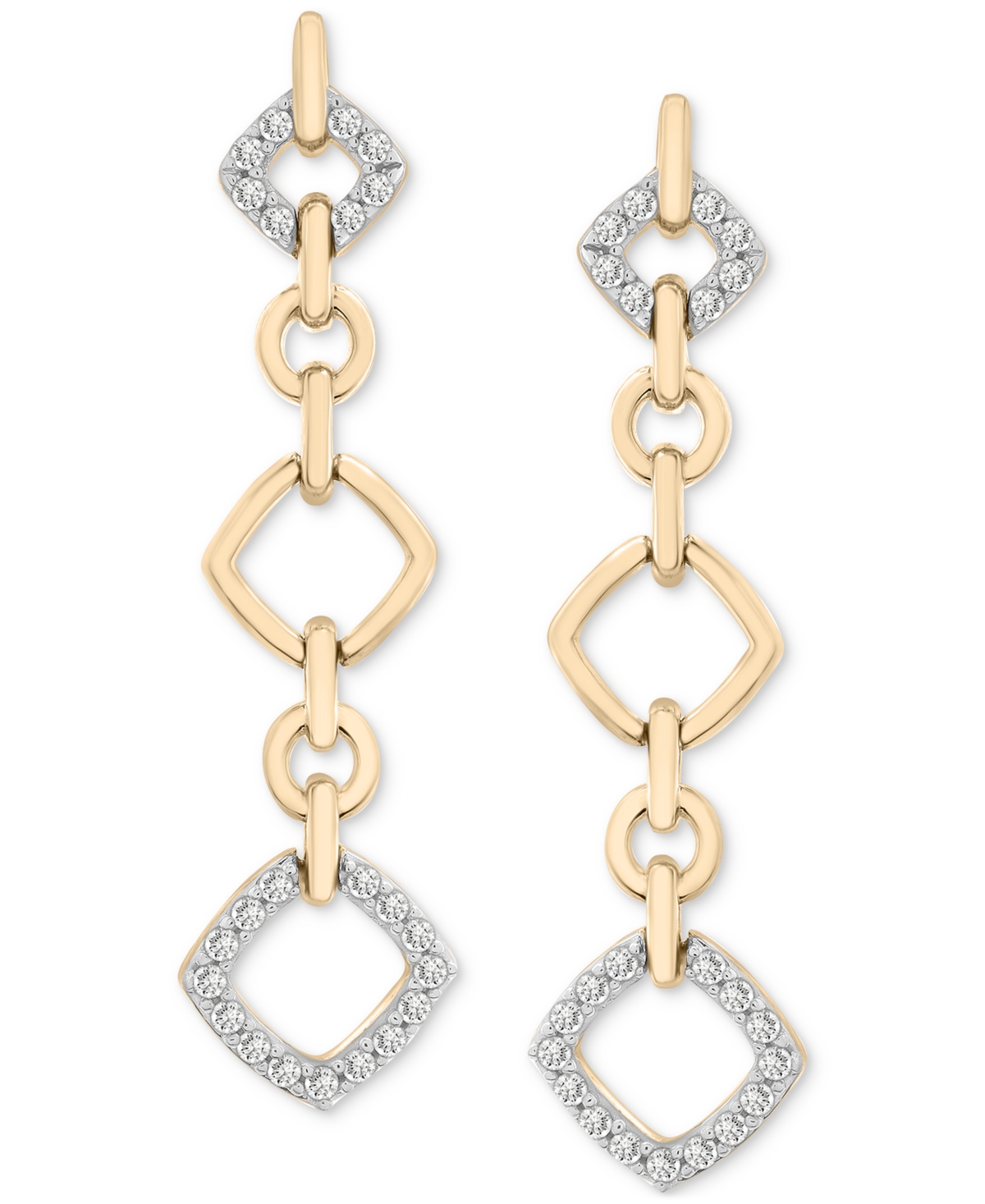 Diamond Drop Rhombus Earrings (1/4 ct. t.w.) in 14k Yellow Gold, Exclusively at Macy's - Yellow Gold