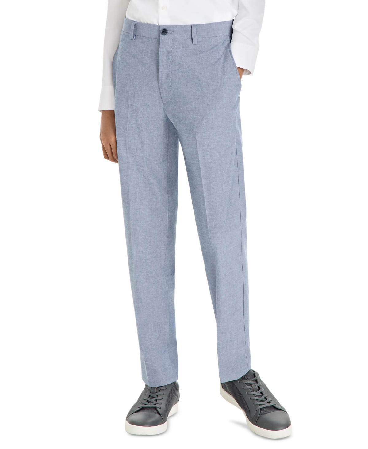 Michael Kors Big Boys Chambray Classic-fit Dress Pants In Blue