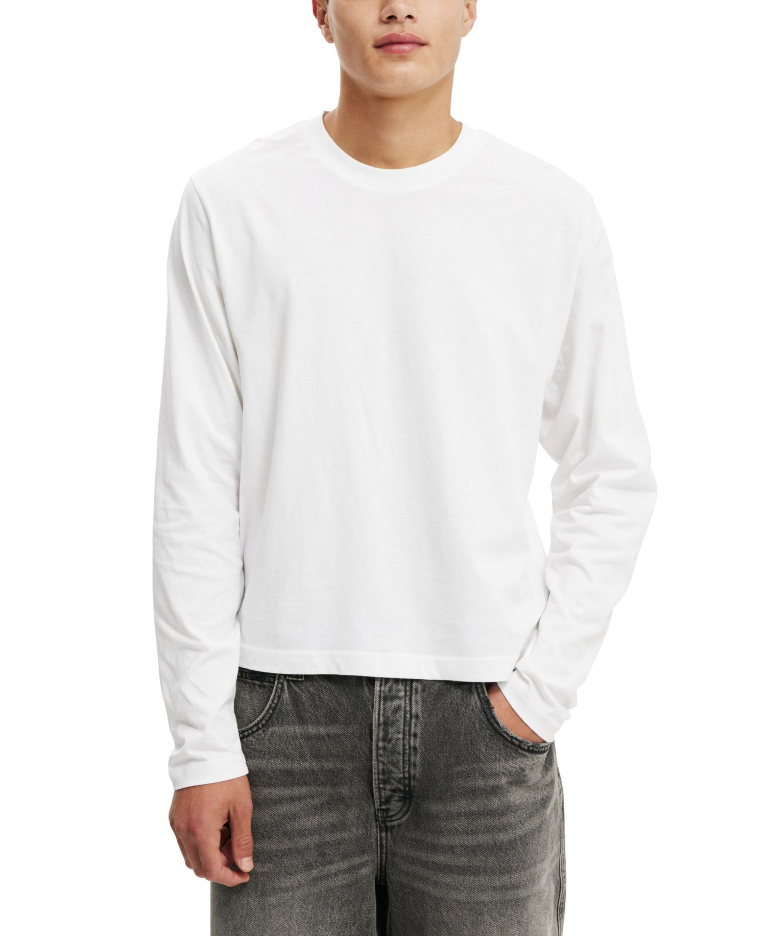 Men's Cropped Fit Long Sleeve T-Shirt