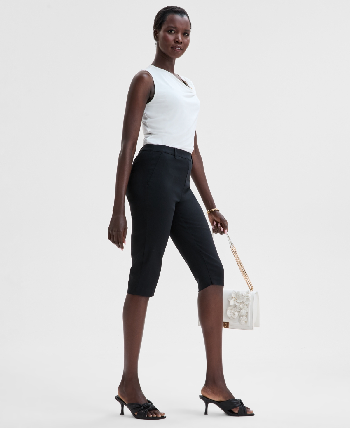 Inc International Concepts Women's High Rise Cropped Pants, Exclusively At Macy's In Deep Black