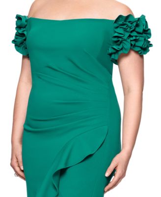 Plus Size Ruffled Off-The-Shoulder Midi Dress